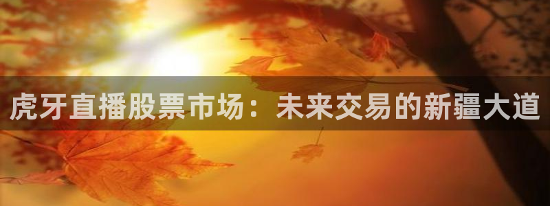 鲸鱼体育app：虎牙直播股票市场：未来交易的新疆大道